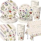 Layhit Widflower-Party-Dekorations-Zubehör, Blumen-Pappteller, Servietten, Becher,...