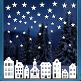 BETESSIN Fensterbilder Weihnachten Selbstklebend - 6 Bögen PVC Fensteraufkleber...