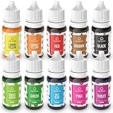 Jelife Lebensmittelfarbe 10x10ml Hochkonzentriert Lebensmittelfarbe Flüssig für Backen,...