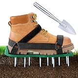 Ohuhu Nagelschuhe Rasenlüfter Schuhe vormontiert mit Klettverschluss, Rasenbelüfter...