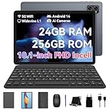 BESTTAB A20 Tablet mit Tastatur, Android 14 Tablet Octa-core, 24GB RAM + 256GB...