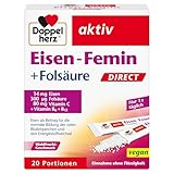 Doppelherz Eisen-Femin Direct mit Vitamin C + B6 + B12 + Folsäure – 14 mg Eisen für...