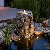 Künstlicher Quellstein Felsen mit LED Beleuchtung OG-KQS001 Realistische Steinoptik,...