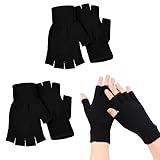 Scettar 2 Paar fingerlose Handschuhe, gestrickte warme Winterhandschuhe,...