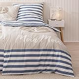 Anker Bettwäsche (2 - teilig 155x220 Moin Moin) Maritime Bettwäsche-Set 80x80 + 155x220...