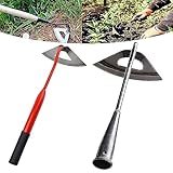 Gartenhacke mit Stiel,Handheld Ganzstahl Gehärtete Hohlhacke,Garden Helper...