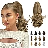Sofeiyan 33cm Pferdeschwanzverlängerung Langer lockiger Pferdeschwanz Clip in...