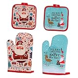 Amosfun 2 Sätze Weihnachtshandschuhe Küchenhandschuh Tablet-Ständer...