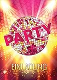 JuNa-Experten 12 Einladungskarten Geburtstag – Disco-Party Einladungen für...