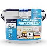 Plid® Anti Schimmel Renovierfarbe Innen Weiß 5L [FÜR ALLE WÄNDE] - Antischimmelfarbe...