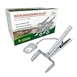 GARDIGO® Wühlmausfalle mit festgekettetem Köderplättchen - 4er Set I Wiederverwendbare...