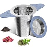 yomanta teesieb für losen tee mit Deckel，Breiter Griff mit hitzebeständigem...