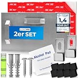PEARWAY™ Profi Spiegel Aufhängung Selbstklebend - 2 Stück [10x20cm] inkl....