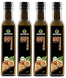 Kräuterland Bio Walnussöl 1L - 4x 250ml Walnusskern Öl nativ, kaltgepresst & vegan -...
