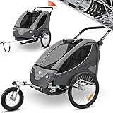 KESSER® Kinderanhänger Fahrradanhänger 360° Drehbar mit Federung 2in1 Joggerfunktion...