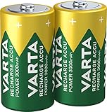 VARTA Batterien C Baby, wiederaufladbar, Recharge Accu Power, Akku, 3000 mAh Ni-MH, ohne...