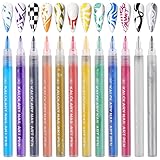 Kalolary 12 Farbiger Nail Art Pen 3D Lackstift Zeichnung Nagel Punkt Graffiti...