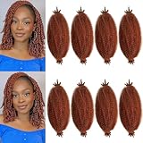 Springy Afro Twist Hair 12 Inch Marley Twist Braiding Hair Crochet 8 Packs Copper Red...