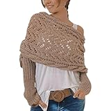 Hiborth Strickschal mit Ärmeln für Damen Multifunktionales Schal Sweater mit Ärmeln,...