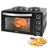 Clatronic® Mini-Backofen mit Kochplatten und Drehspieß | gleichzeitig kochen...