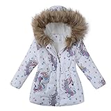 Jacke Mantel Für Mädchen, Warm Mit Kapuzen Parka Winterjacke, Kinder Print Cartoon...