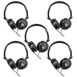 AxcessAbles On-Ear-Studio-Kopfhörer mit geschlossener Rückseite, DJ-Kopfhörer mit 1.8 m...