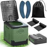 SaiXuan Tragbares Klapptoiletten-Set, 25 L Groß, Maximale Tragung 150KG, 24 Beutel...