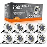 FLOWood Solar Bodenleuchte Solarleuchte für Garten Solar Außenleuchte 8 LEDs...