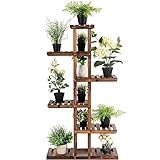 COSTWAY Pflanzenregal Holz, Blumenregal 6 Ebenen, Blumenständer mehrstöckig,...