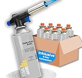 STAHLMANN ® Gasbrenner mit Kartusche 8x227g – Schweißbrenner max. 1300°C...