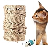 Sisalseil, 50 Meter Natur Sisal Seil für Katzen, Sisal Kratzbaum Ersatz für Katzen,...