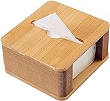 toukie Taschentuchbox Bambus Retractable Taschentuchspender Kosmetiktücherbox...
