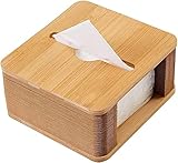 toukie Taschentuchbox Bambus Retractable Taschentuchspender Kosmetiktücherbox...