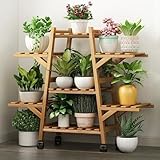 UUE Blumenständer, 7 Ebenen Pflanzenständer, Blumenregal aus Bambus, 71cm Hoch...