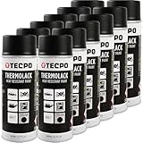 TECPO Thermolack Spray Dose 12x400ml Auspufflack Autolack Ofenlack Bremssattellack...