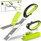 Edelstahl Küchenschere 5 Klingen, Gewürzschere Schnittlauchschere Gemüseschere mit...