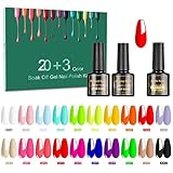 Tormay 23 Stück UV Nagellack Neon Leuchtendes UV Gel Set 20 Farben Nagellack,...