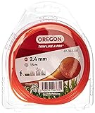 Oregon Runder Mähfaden 2,4 mm, Orange, Für Gras, Unkraut, Rasen und...