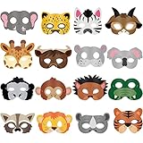 Blulu Tiermasken Partyzubehör Tiermasken für Kinder Dschungel Safari Thema...