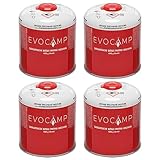 EVOCAMP 4X Propan Butan Gaskartusche 450g, Schraubkartusche Eurogewinde 7/16',...