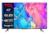 TCL 43C639 43 Zoll (108cm) QLED Fernseher, 4K UHD, Smart TV, Google TV, HDR...