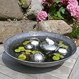 Storm's Gartenzaubereien Miniteich Komplettset mit Schwimmfrosch Keramik Grauer...