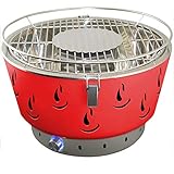 ACTIVA Grill Tischgrill AIRBROIL JUNIOR Rot, Holzkohlegrill mit Aktivbelüftung