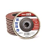 Woltersberger® Fächerscheiben | Ø 125mm | Korn 80 | 10 Stück | Braun für Metall &...