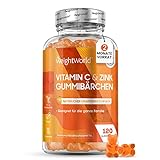 Vitamin C mit Zink - Immunsystem & Kollagenbildung Gummibärchen - 120 vegane...