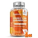 Vitamin C mit Zink - Immunsystem & Kollagenbildung Gummibärchen - 120 vegane...