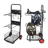 Sattelwagen Ascot Pferde Sattelhalter Sattelcaddy Pferdesattel Halter Wagen für 2 Sättel...