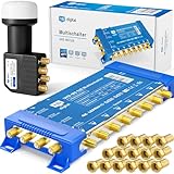 HB-DIGITAL Set: Quattro LNB Schwarz (Test: SEHR GUT) + Multischalter pmse 5/8 bis zu 1x...