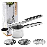 Ejoyous Kartoffelpresse Edelstahl, Professionelle Kartoffelstampfer Spätzlepresse mit 3...