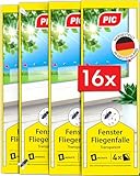 PIC Fenster-Fliegenfalle Innenbereich 16 Stück – Fliegenfänger Klebestreifen,...